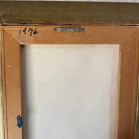 Vintage Canvas Oil Painting In An Antique Heavy Frame Ready For